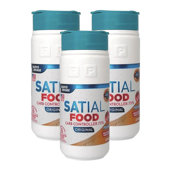 3 Pak Satial Food Carb Controller Powder Dietary Supplement: Natural Soy Protein & White Bean Extract Carb Blocker for Weight Control