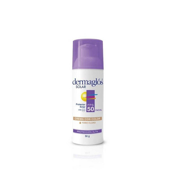 Dermaglos Facial Sunscreen SPF50 Cream Light Color(50Gr/1.76Oz) UVA & UVB Protection, Non-Comedogenic, Oil-Free, Hypoallergenic